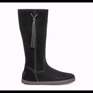 UGG Keleen Black Suede Tall Boots Size 8.5 Women’s